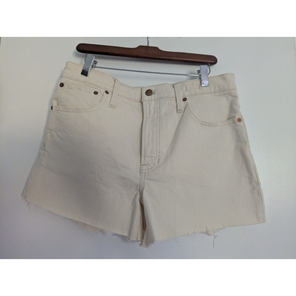 Madewell The Perfect Vintage Mid-Length Jean Short in Canvas Cream Womens 30 - Picture 3 of 13